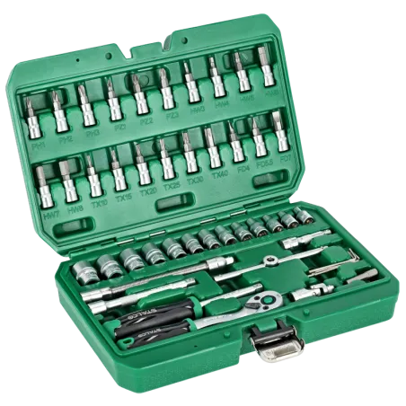 Sada nástrčných kľúčov 1/4” – 48 dielov, račňa 90T v BMC kufríku