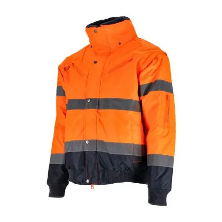 Zateplená bunda BOMBER 3v1 oranžová S