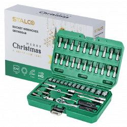 Súprava nástrčných kľúčov 1/4" - 48-dielna - račňa 90T (darčekové balenie)