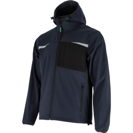 Pánska softshellová bunda ROCK - 3XL - tmavomodrá