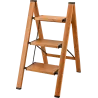 Skladací rebrík drevodekor - 3-stupňový, bez rukoväte