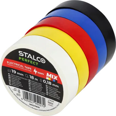 Páska izolačná PVC 0,18 mm - mix farieb - 19 mm x 18 m