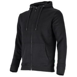 Pracovná mikina s kapucňou PORA, čierna, veľ. S