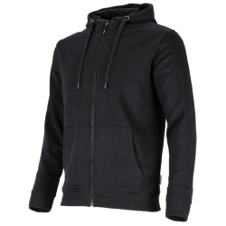 Pracovná mikina s kapucňou PORA, čierna, veľ. 2XL