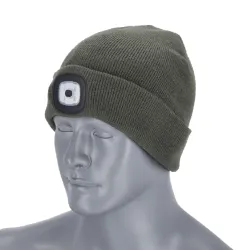 Zimná čiapka s LED svetlom RAY, sivá