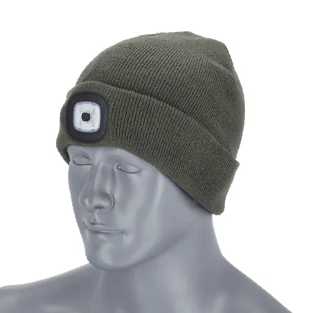 Zimná čiapka s LED svetlom RAY, sivá