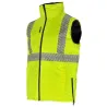 Zateplená výstražná vesta obojstranná REVERS V 2v1, žltá, veľ. S