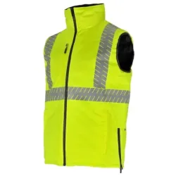 Zateplená výstražná vesta obojstranná REVERS V 2v1, žltá, veľ. XL