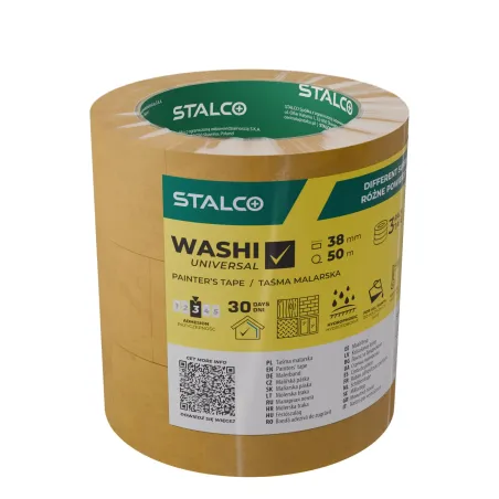 Páska maliarska - Washi UNIVERSAL (univerzálna) - 38 mm x 50 m (3-balenie)