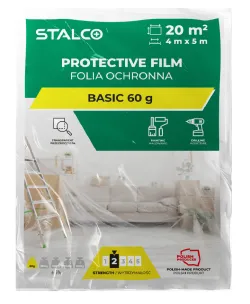 Fólia ochranná BASIC - 4 x 5 m - 60 g - transparentná