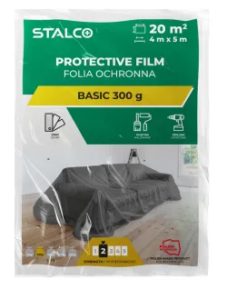 Fólia ochranná BASIC - 4 x 5 m - 300 g - sivá