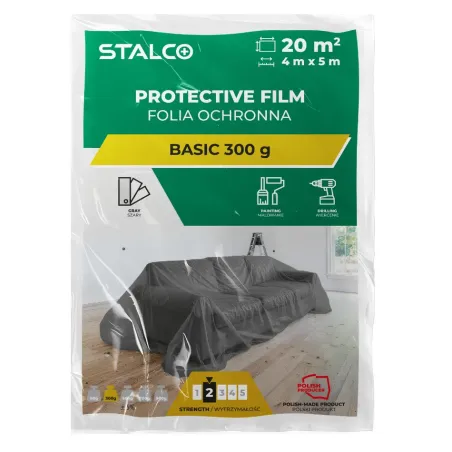 Fólia ochranná BASIC - 4 x 5 m - 300 g - sivá