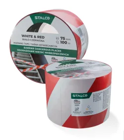 Páska výstražná bielo-červená - 75 mm x 100 m (nelepivá)