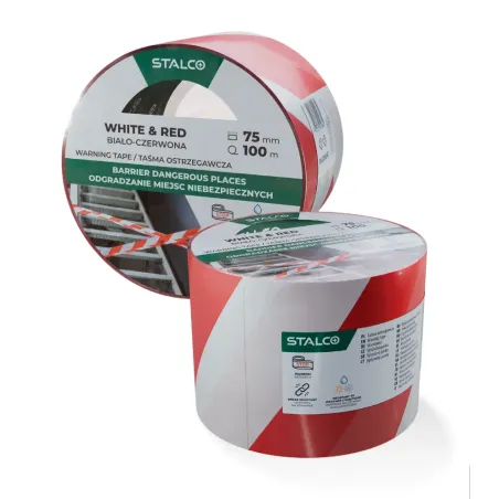 Páska výstražná bielo-červená - 75 mm x 100 m (nelepivá)