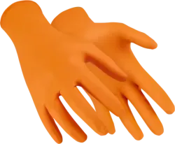Rukavice nitrilové - NITRAX GRIP - oranžové - veľ. 8/M - balenie 5 párov
