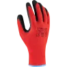 Rukavice polyesterové - S-LATEX R ECO - červené - veľ. 10/XL