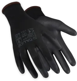 Rukavice polyesterové - S-POLI B ECO - čierne - veľ. 11/XXL