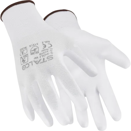 Rukavice polyesterové - S-POLI W - biele - veľ. 10/XL