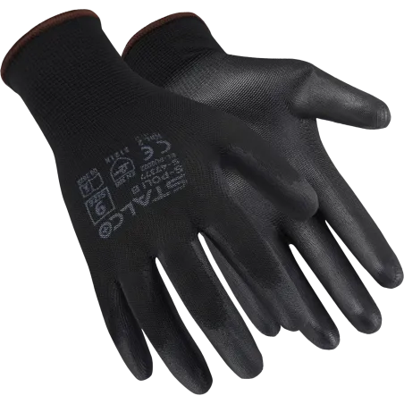 Rukavice polyesterové - S-POLI B - čierne - veľ. 9/L