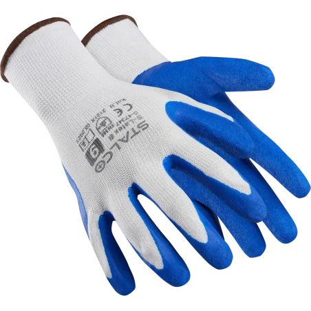 Rukavice polyesterové - S-LATEX B - modré - veľ. 7/S