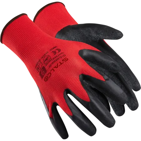 Rukavice polyesterové - S-LATEX R - červené - veľ. 11/XXL