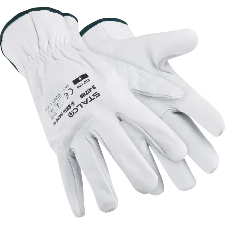 Rukavice kožené - S-SKIN HARD W - biele - veľ. 11/XXL