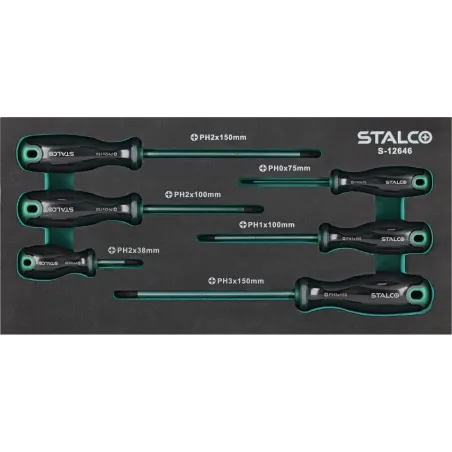 Súprava skrutkovačov PHILLIPS - S2 oceľ - 6 dielov (EVA vložka)