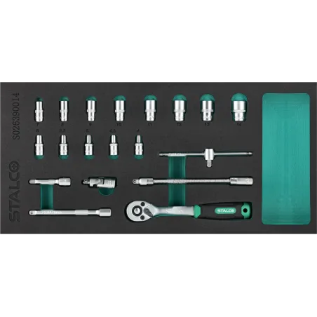 Súprava nástrčných kľúčov 1/4" - 19 dielov - 72T (EVA vložka)