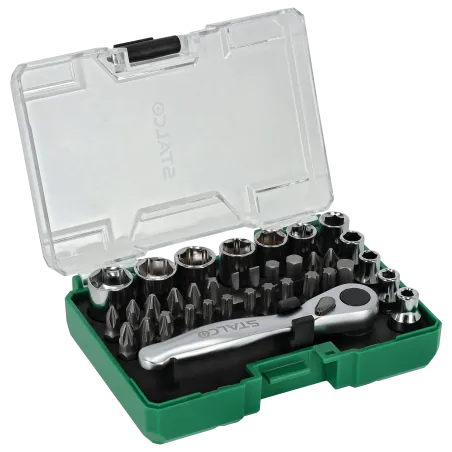 Súprava bitov a hlavíc s račňou - 36 dielov (S2/CrV)