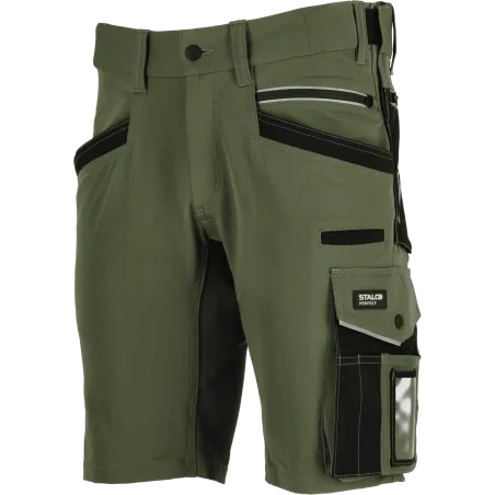 Šortky pracovné STRETCH LINE olivovo zelené veľkosť S STALCO PERFECT
