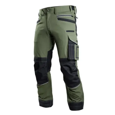 Nohavice pracovné STRETCH LINE olivovo zelené veľkosť 2XL STALCO PERFECT