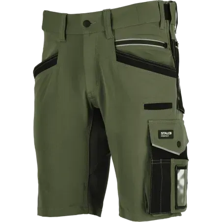 Šortky pracovné STRETCH LINE olivovo zelené veľkosť XL STALCO PERFECT