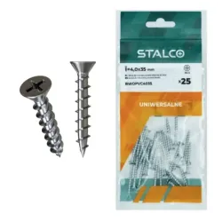 Skrutka do plastových okien BWOPVC 4,0x30 mm ZN biely blister (25 ks) STALCO