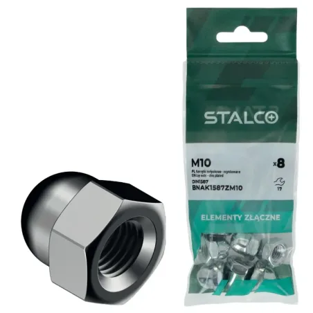 Matica klobúková uzavretá DIN1587 M10 ZN - blister (8 ks)