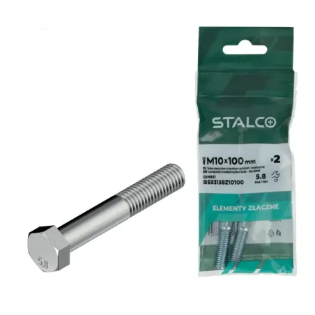 Skrutka metrická 6H s čiastočným závitom DIN931 M10 x 70 mm 5.8 ZN - blister (4 ks)