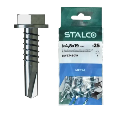 Skrutka TEX samovrtná do ľahkých oceľových konštrukcií (kľúč 8) 6.3 x 25 mm blister (10 ks)