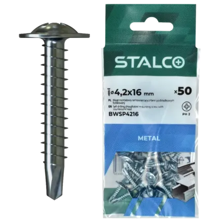 Skrutka TEX samovrtná montážna s podložkovou hlavou ZN (PH2) 4,2 x 40 mm blister (20 ks)