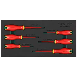 Elektrotechnické skrutkovače PH/PZ 6 dielna sada S2 1000V vložka EVA STALCO