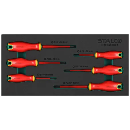 Elektrotechnické skrutkovače SL/TORX 7 dielna sada S2 1000V vložka EVA STALCO