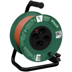 Predlžovací bubon 25 m H05VV-F 3×1,5 mm² 16 A s 4 zásuvkami oranžový IP20 STALCO