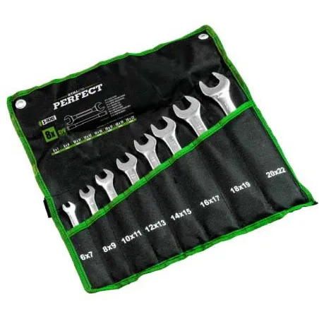 Kľúče ploché leštené 6 - 22 mm , 8 prvkov 1/24