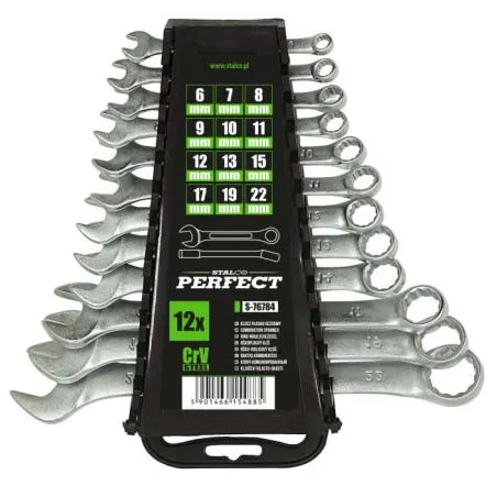 Kľúče ploché-očkové leštené 6 - 32 mm , 12 prvkov 1/2/8