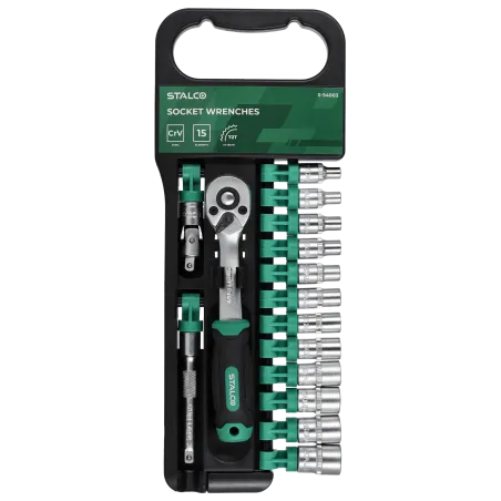 Račňa a hlavice 15ks  1/4'